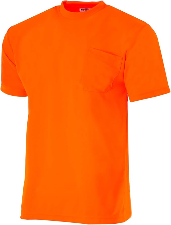 Fluorescent Orange Short Sleeved Plain T-Shirt