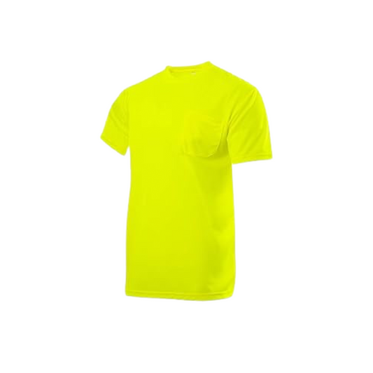 Fluorescent Lime Green Short Sleeved Plain T-Shirt
