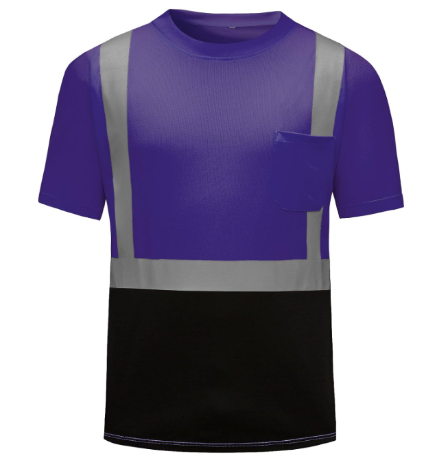 Hi Visibility Short Sleeve Shirt -Purple & Black