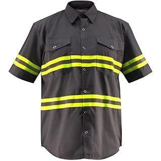 Hi Visibility Cotton Short Sleeved Button-Down Shirt