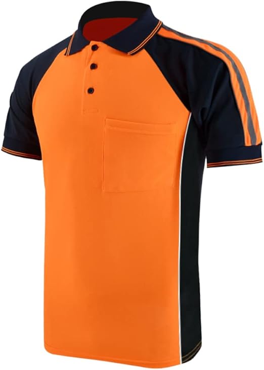 Hi Visibility Polo Shirts Orange/ Black