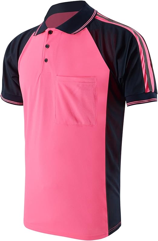 Hi Visibility Polo Shirts with Black