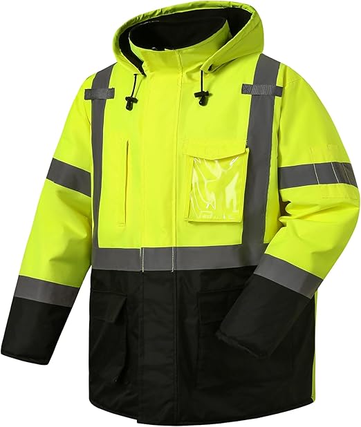 Hi Vis Rain Jacket with black at bottom