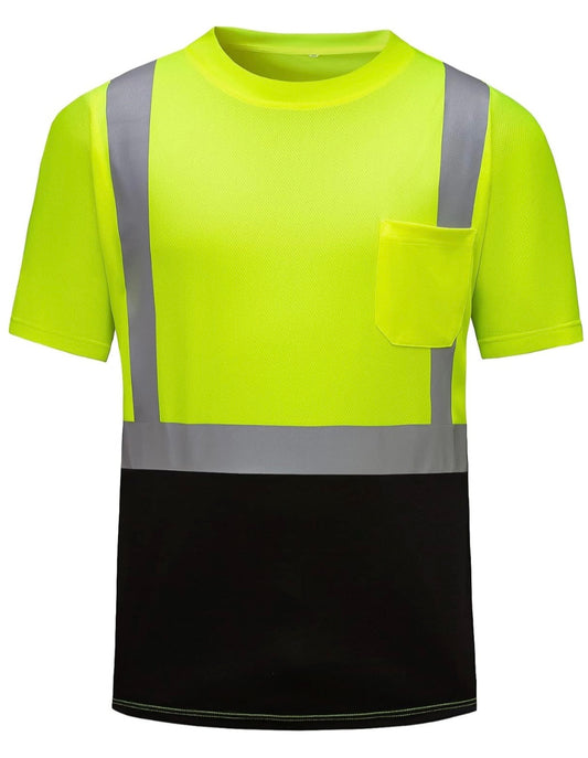 Hi Visibility Short Sleeve Shirt- Lime & Black