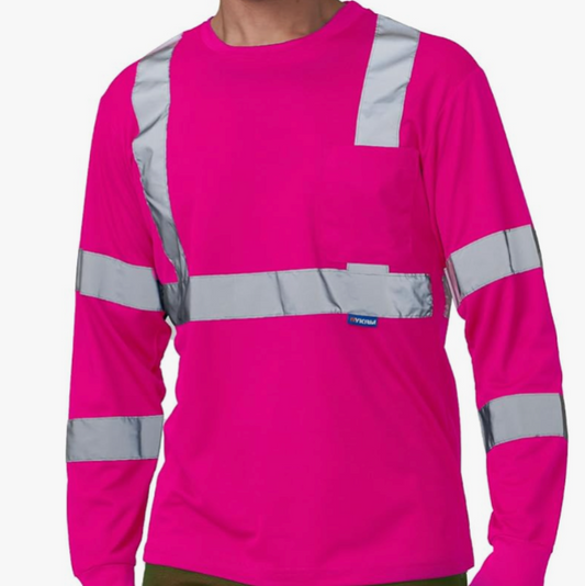 Hi  Visibility Long Sleeve Pink T-Shirt
