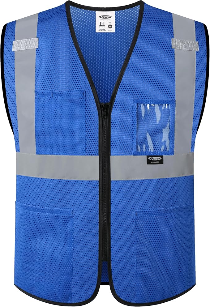Hi Visibility Safety Vest-Light Blue