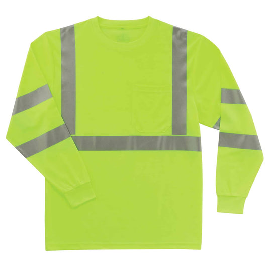 Hi Visibility Long Sleeve T-Shirt- Lime