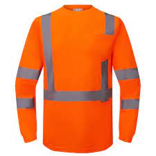 Hi Visibility Long Sleeve T-Shirt- Orange