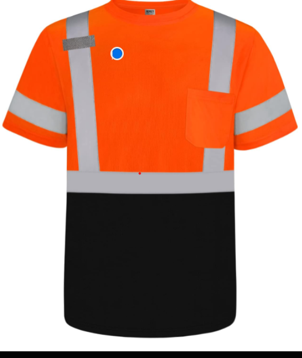Hi Visibility, Short Sleeve Shirt with Black