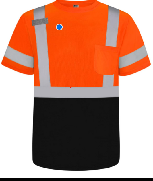 Hi Visibility Short Sleeve Shirt- Orange & Black
