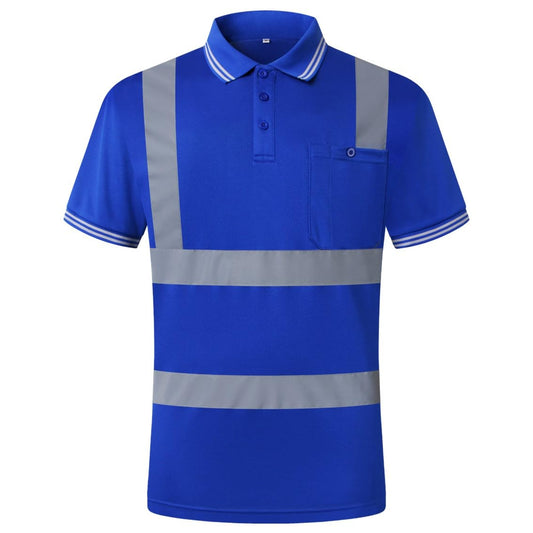 Hi Visibility Short Sleeve Polo Shirt- Blue