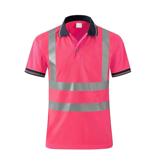 Hi Visibility Short Sleeve Polo Shirt- Pink