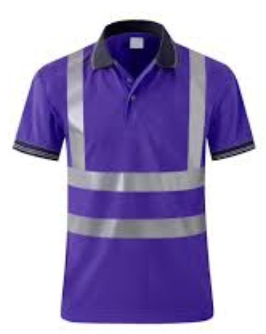Hi Visibility Short Sleeve Polo Shirt -Purple