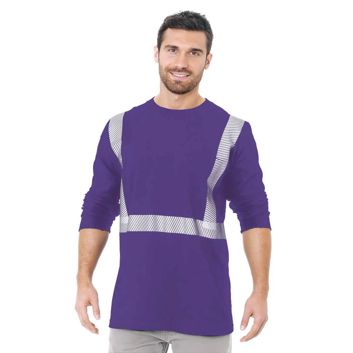 Hi Visibility Long Sleeve T-Shirt- Purple
