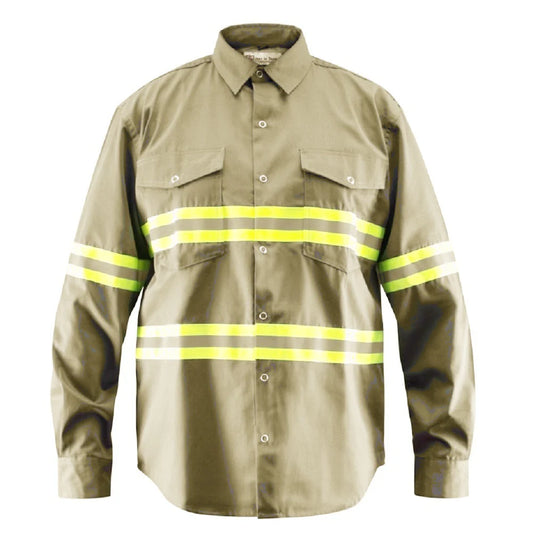 Hi Visibility Cotton Long Sleeved Button-Down Shirt