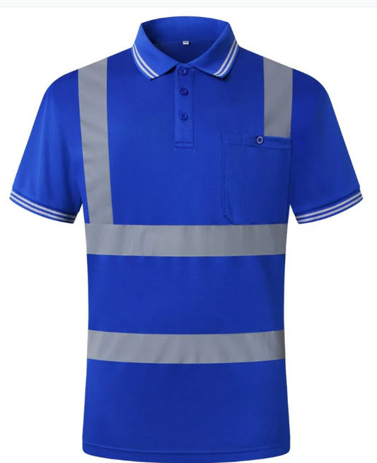 Hi Visibility Short Sleeve Polo Shirt- Royal Blue